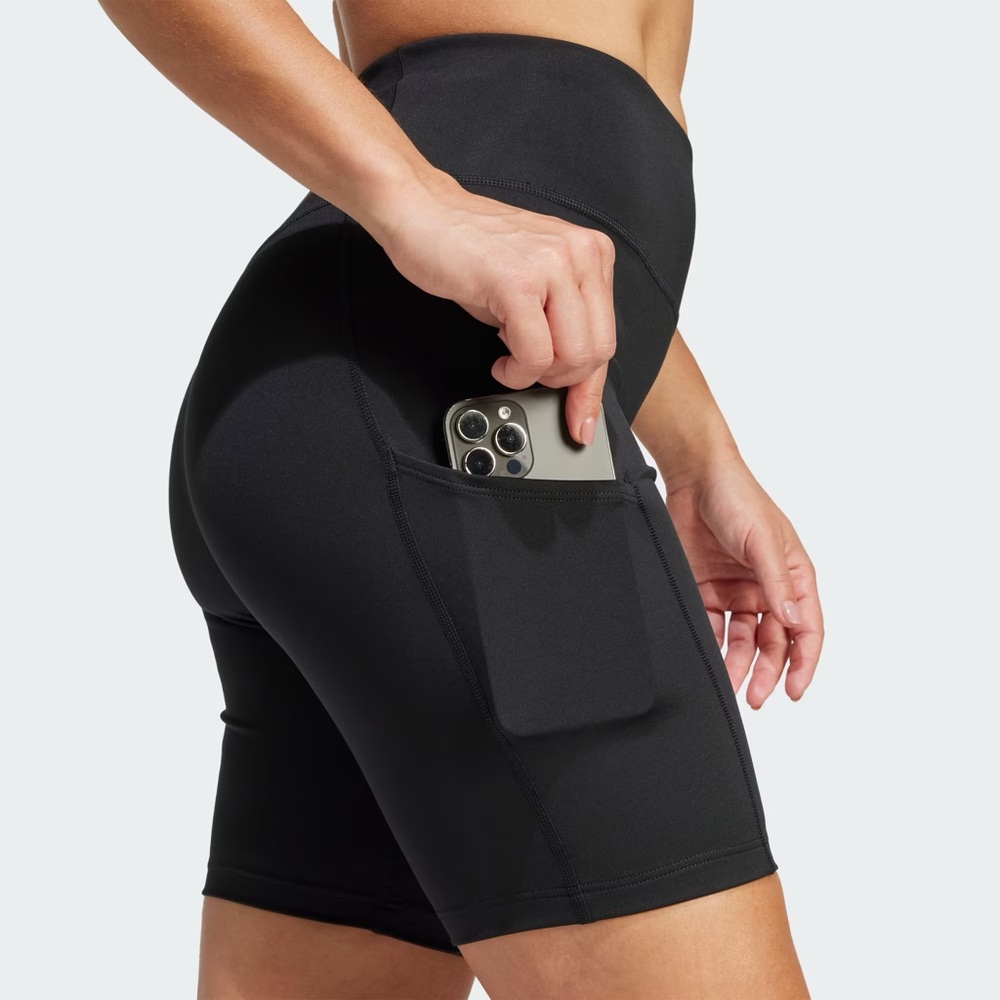 adidas Terrex Black High-Waist Athletic Bike Shorts - Picture 3 of 6